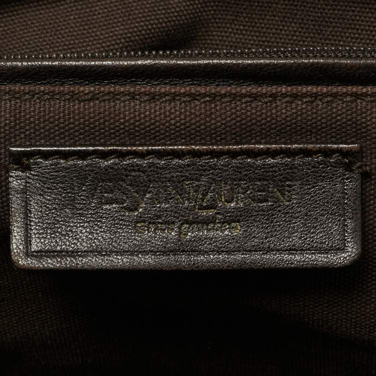 Pre Owned Yves Saint Laurent Brown Pebbled Leather Easy Y Satchel