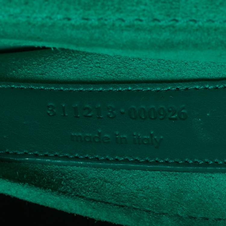 Pre Owned Saint Laurent Green Leather Y-Ligne Clutch