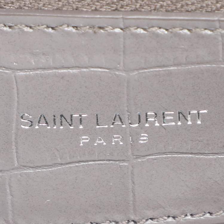 Pre Owned Saint Laurent Grey Croc Embossed Leather Baby Classic Sac De Jour Tote