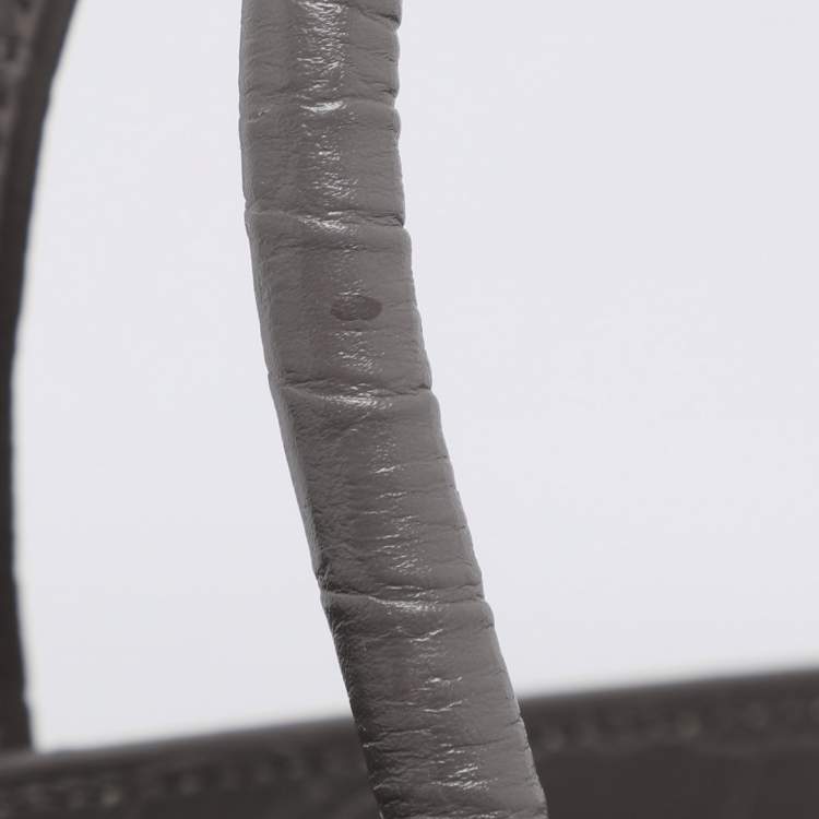 Pre Owned Saint Laurent Grey Croc Embossed Leather Baby Classic Sac De Jour Tote
