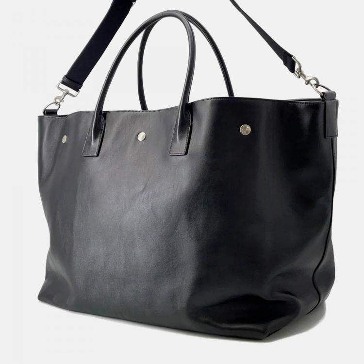 Pre Owned Saint Laurent Paris Rive Gauche Tote Bag Black Leather