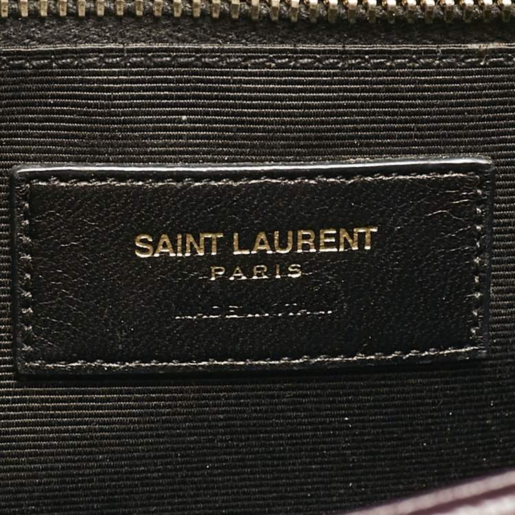 Pre Owned Saint Laurent Burgundy Chevron Leather Large Monogram Envelope Shoulder Bag