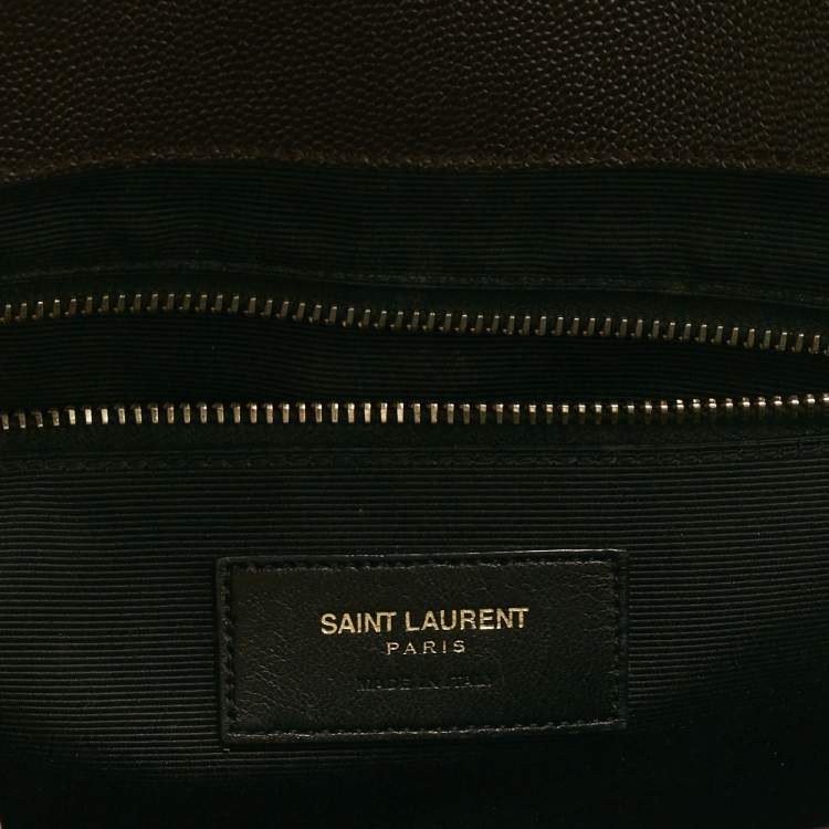 Pre Owned Saint Laurent Burgundy Chevron Leather Large Monogram Envelope Shoulder Bag