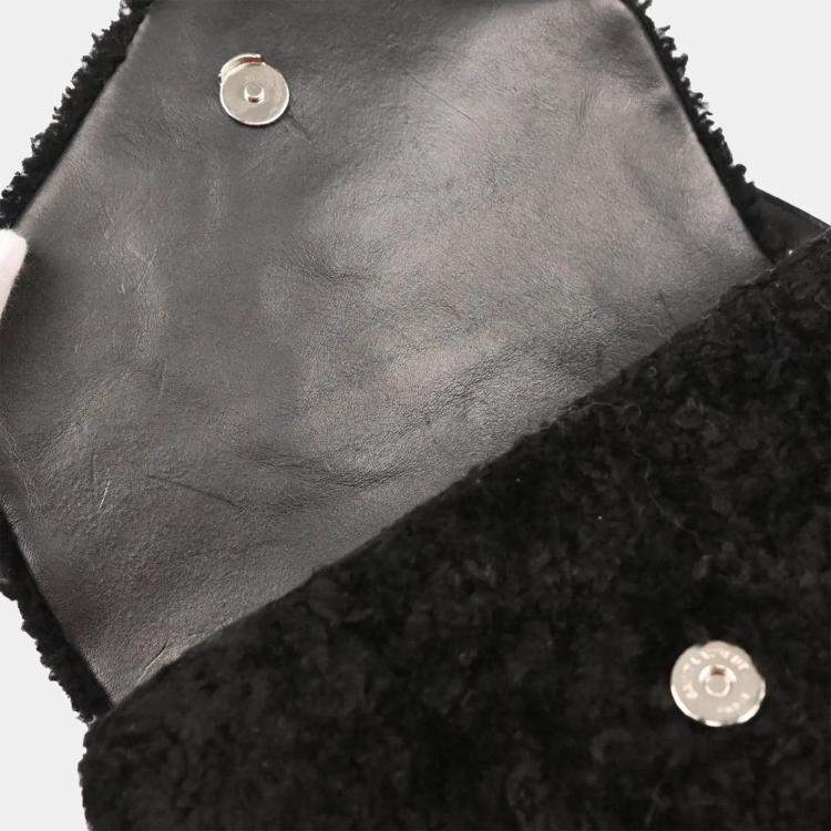 Pre Owned Saint Laurent Black Loulou Shearling Toy Bag Shoulder Bag