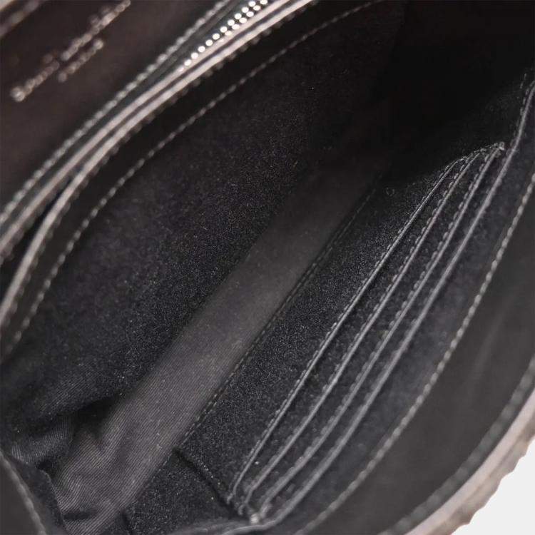 Pre Owned Saint Laurent Black Loulou Shearling Toy Bag Shoulder Bag