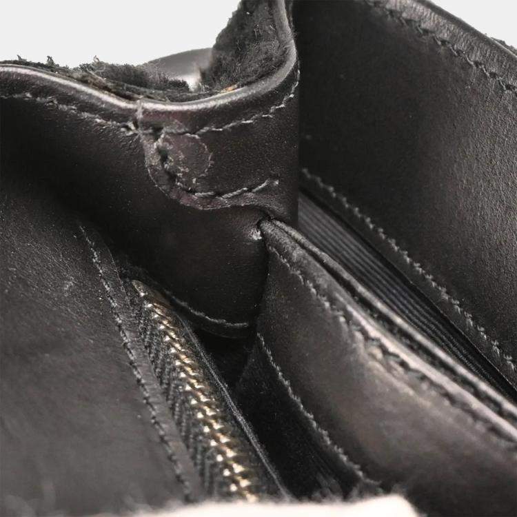 Pre Owned Saint Laurent Black Loulou Shearling Toy Bag Shoulder Bag