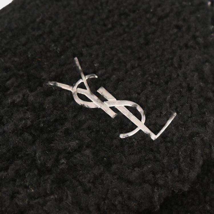 Pre Owned Saint Laurent Black Loulou Shearling Toy Bag Shoulder Bag