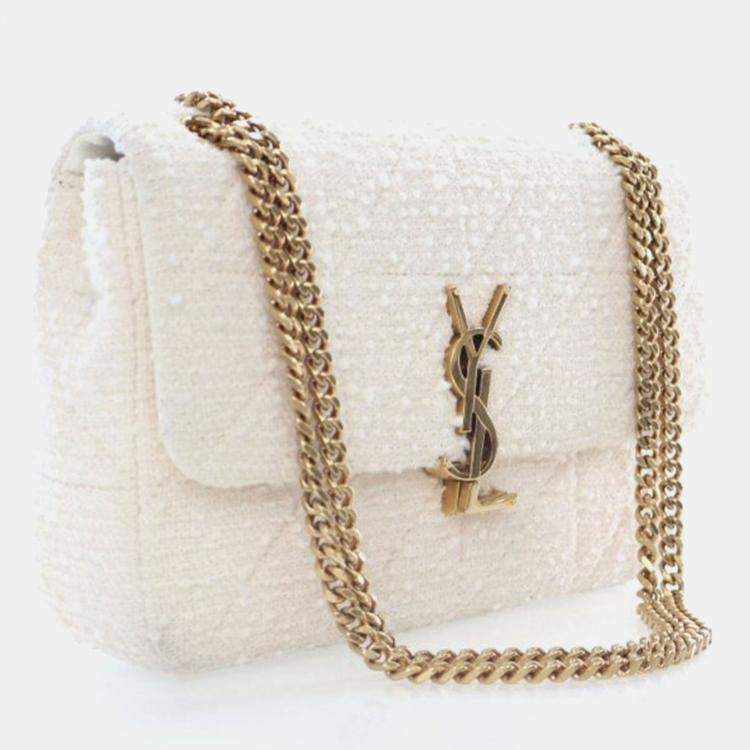 Pre Owned Saint Laurent Jamie Medium Tweed Shoulder Bag