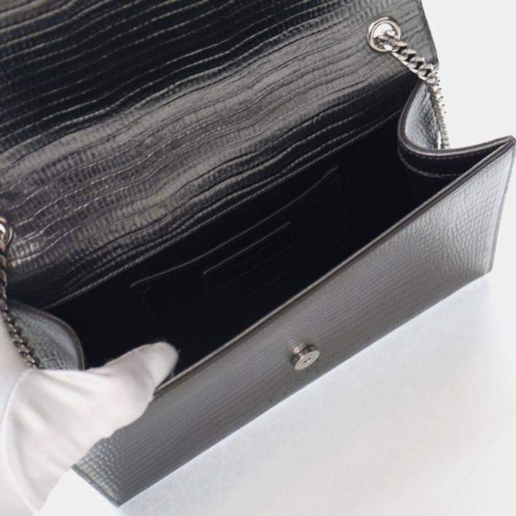 Pre Owned Saint Laurent Paris Kate Medium Grey Calfskin Shoulder Bag