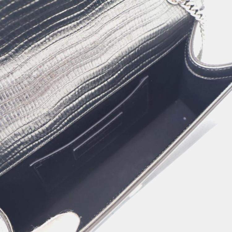 Pre Owned Saint Laurent Paris Kate Medium Grey Calfskin Shoulder Bag
