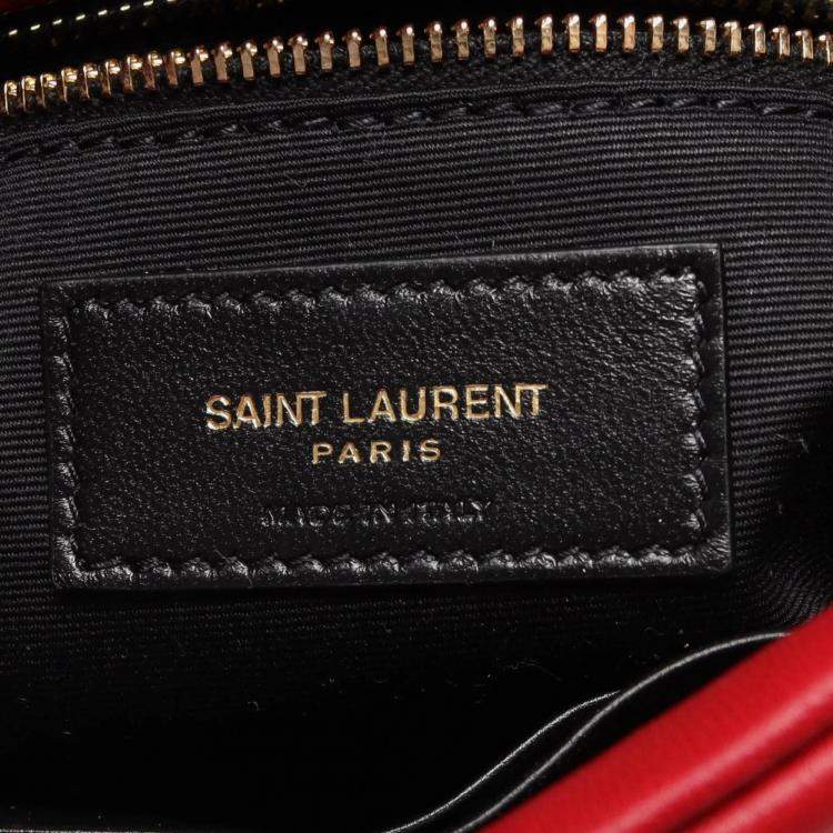 Pre Owned Saint Laurent Paris Puffer Toy Red Leather Shoulder Bag