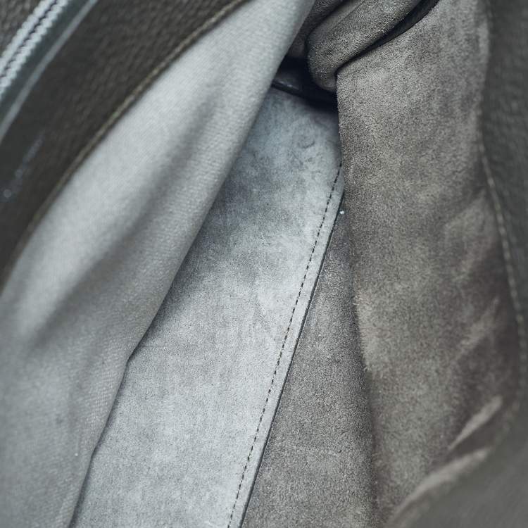 Pre Owned Saint Laurent Olive Green Leather Small Sac De Jour Souple Tote
