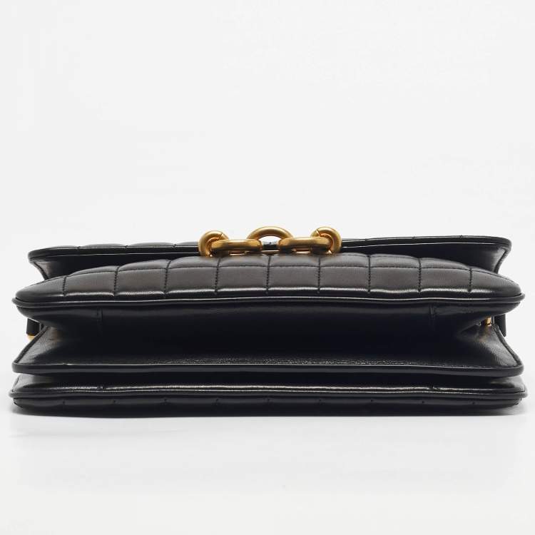 Pre Owned Saint Laurent Black Quilted Leather Le Maillon Shoulder Bag