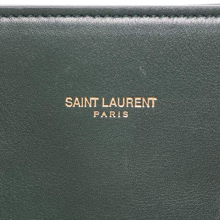 Pre Owned Saint Laurent Green Leather Small Classic Sac De Jour Tote
