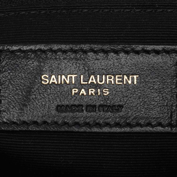Pre Owned Saint Laurent Paris Black Leather Joe Drawstring Backpack