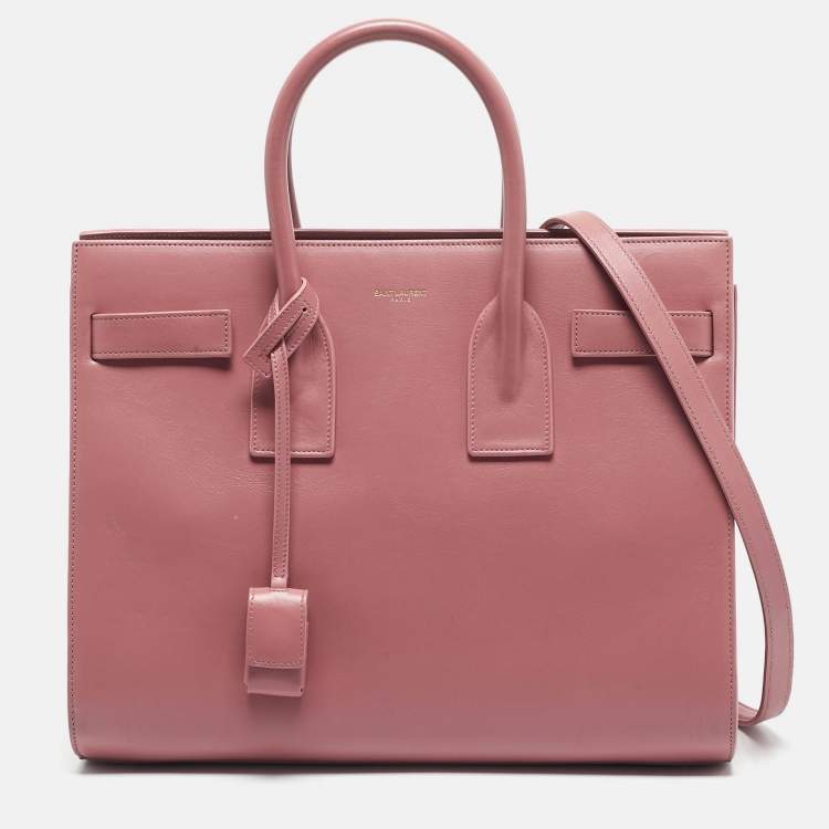 Saint Laurent Pink Leather Small Classic Sac De Jour Tote Saint