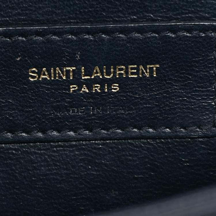 Pre Owned Saint Laurent Black Leather Small Monogram Kate Chain Bag