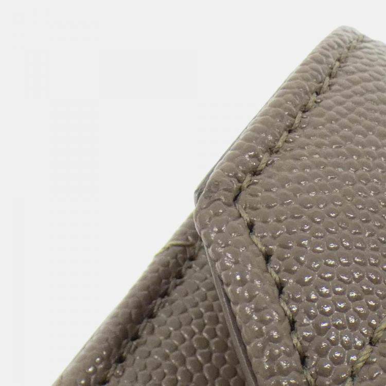 Pre Owned Saint Laurent Paris Envelope Small Gray Leather Shoulder Bag