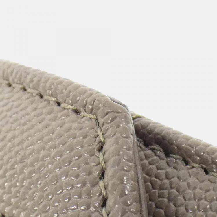 Pre Owned Saint Laurent Paris Envelope Small Gray Leather Shoulder Bag