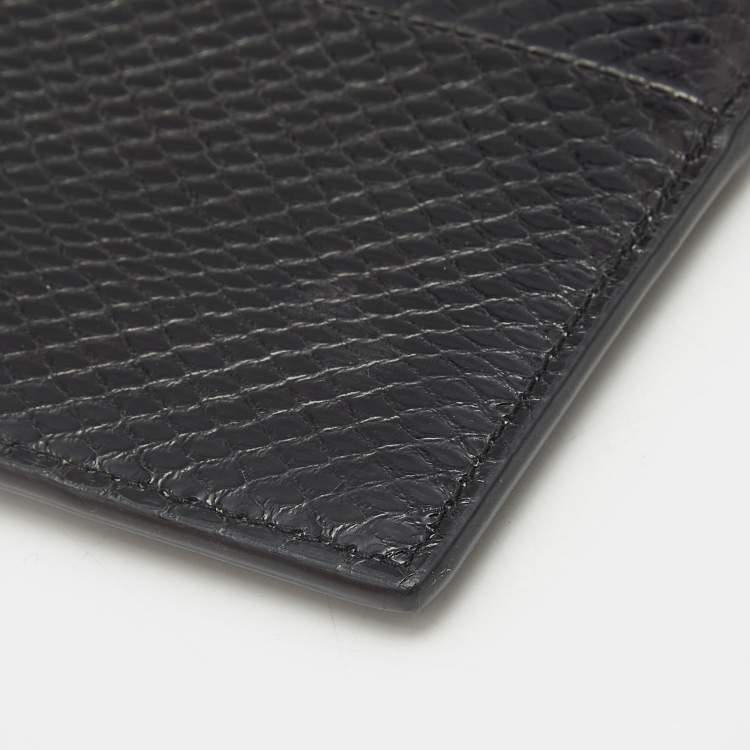 Pre Owned Saint Laurent Black Snakeskin Slim Chain Pouch 