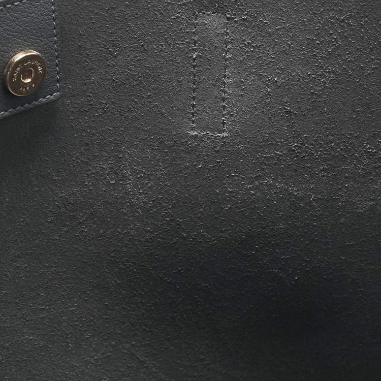 Pre Owned Saint Laurent Storm Grey Leather Large East/West Shopper Tote