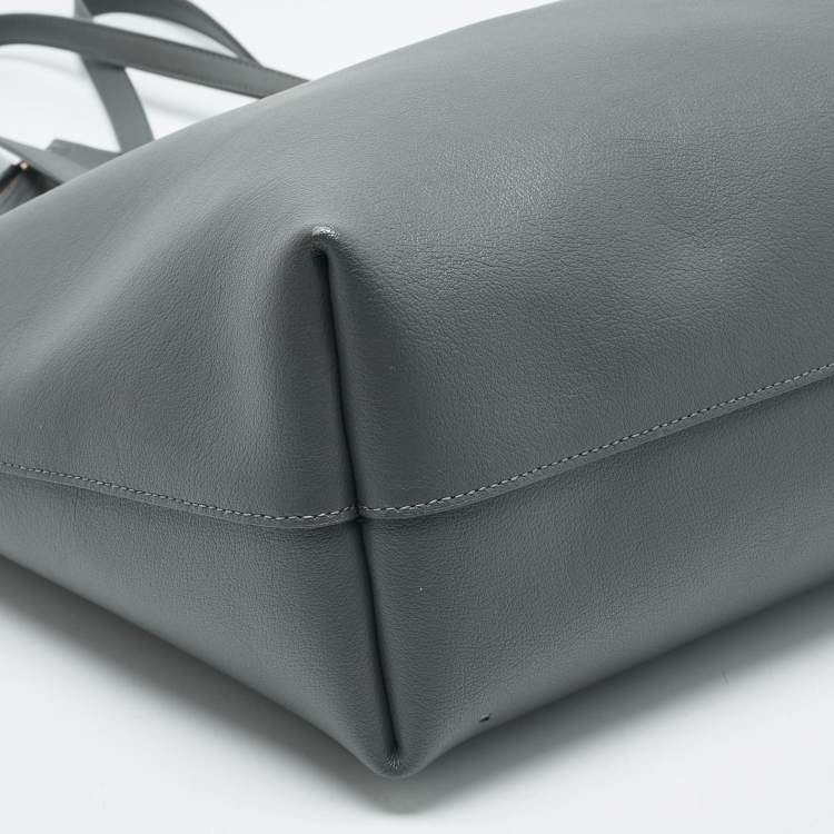 Pre Owned Saint Laurent Storm Grey Leather Large East/West Shopper Tote