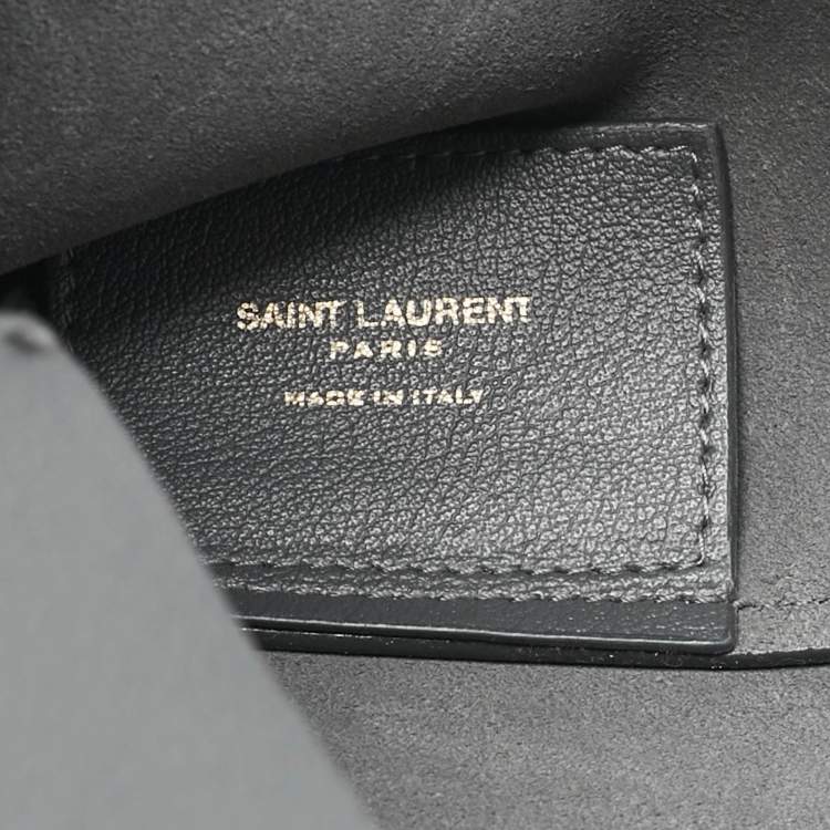 Pre Owned Saint Laurent Storm Grey Leather Large East/West Shopper Tote