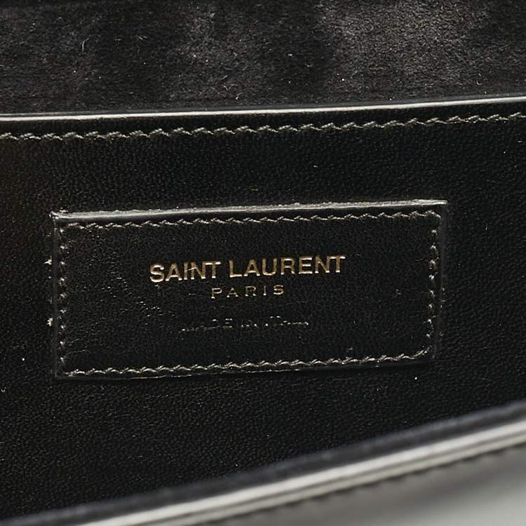 Pre Owned Saint Laurent Black Patent Leather Monogram Kate Tassel Clutch