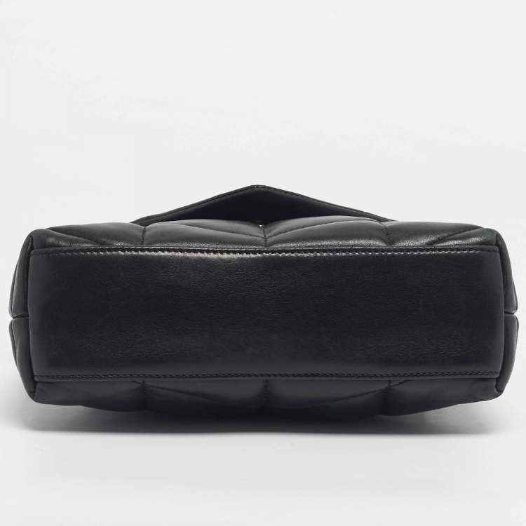 Pre Owned Saint Laurent Black Leather Mini Puffer Toy Flap Bag