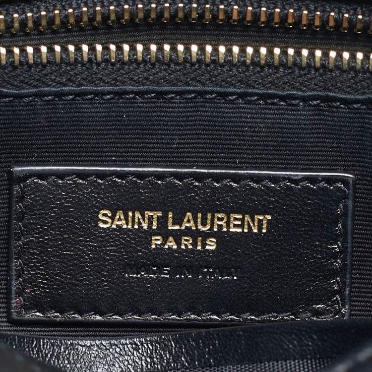 Pre Owned Saint Laurent Black Leather Mini Puffer Toy Flap Bag