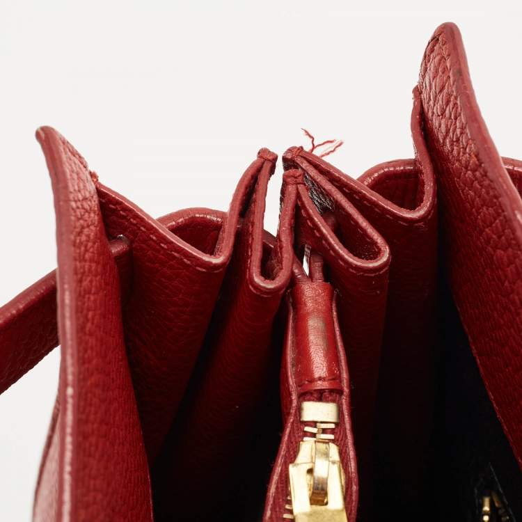 Pre Owned Saint Laurent Red Grained Leather Large Classic Sac De Jour Tote