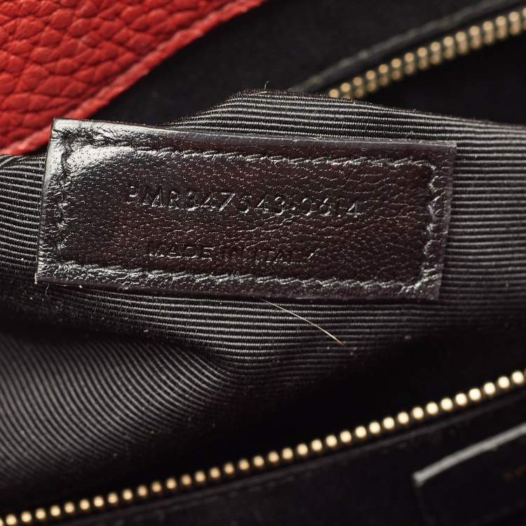 Pre Owned Saint Laurent Red Grained Leather Large Classic Sac De Jour Tote