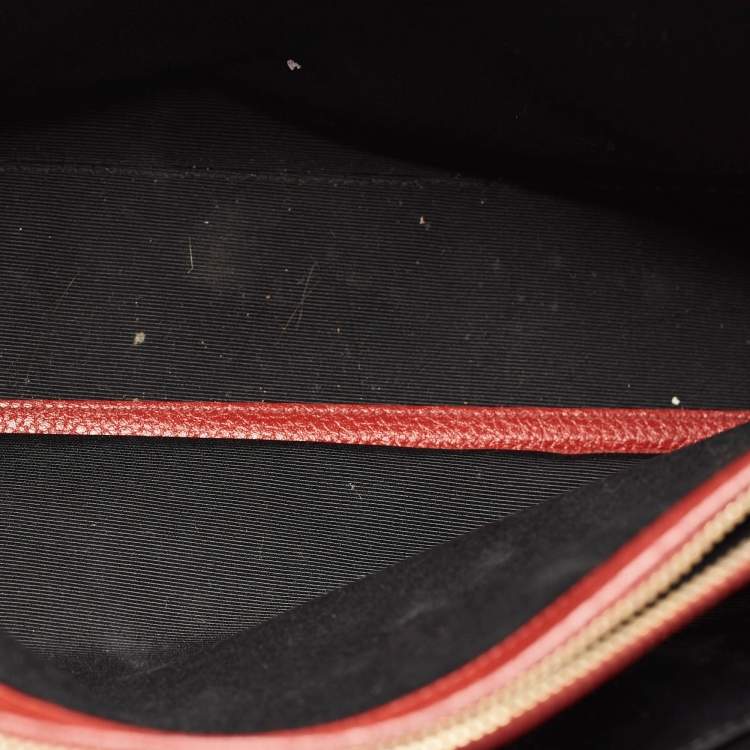 Pre Owned Saint Laurent Red Grained Leather Large Classic Sac De Jour Tote