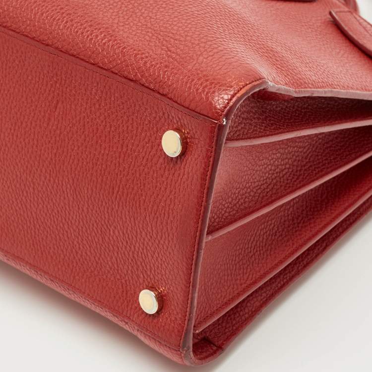 Pre Owned Saint Laurent Red Grained Leather Large Classic Sac De Jour Tote