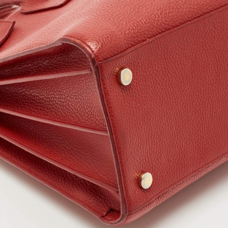 Pre Owned Saint Laurent Red Grained Leather Large Classic Sac De Jour Tote