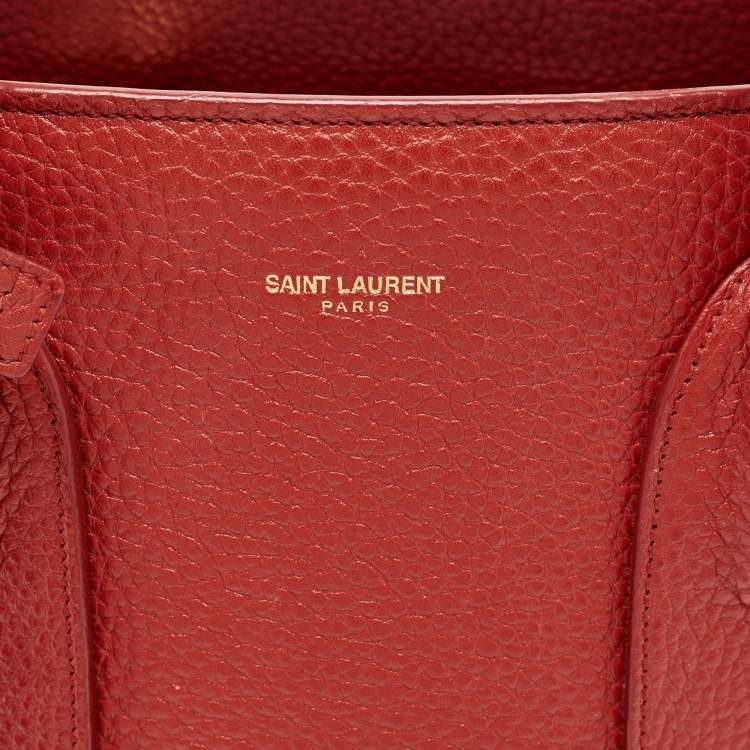 Pre Owned Saint Laurent Red Grained Leather Large Classic Sac De Jour Tote