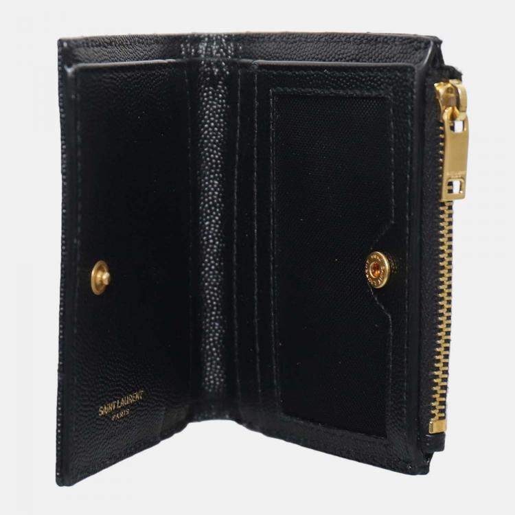 Pre Owned Saint Laurent Paris Cassandre Leather Bifold Wallet