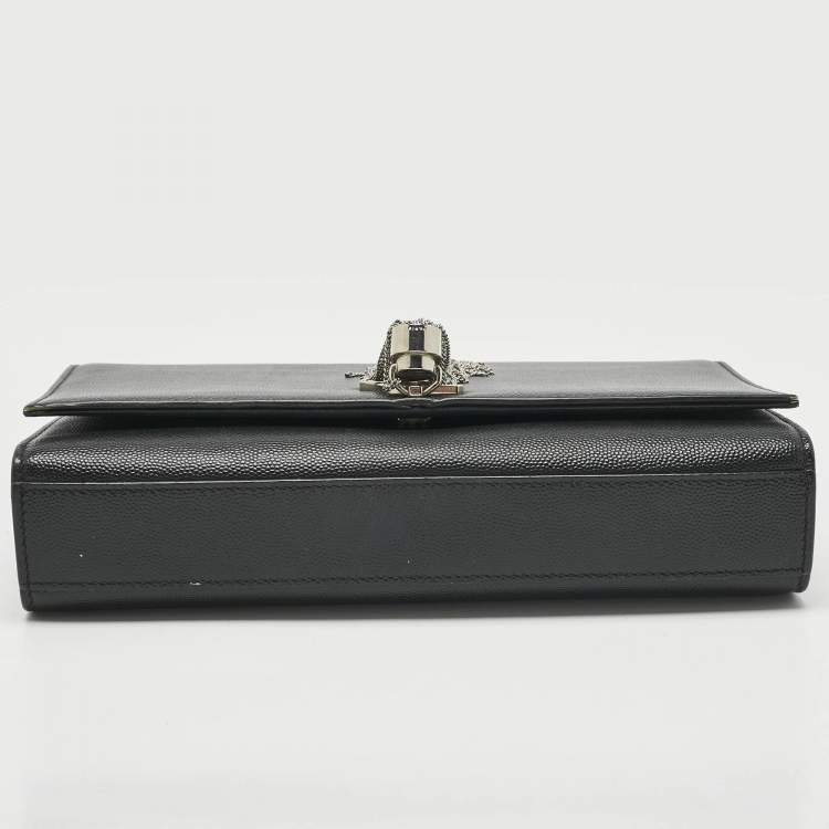 Pre Owned Saint Laurent Black Leather Medium Kate Tassel Shoulder Bag