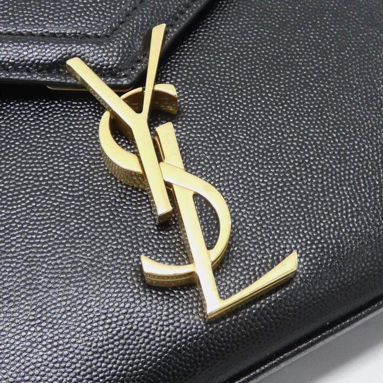 Pre Owned Saint Laurent Cassandra Black Leather Handbag