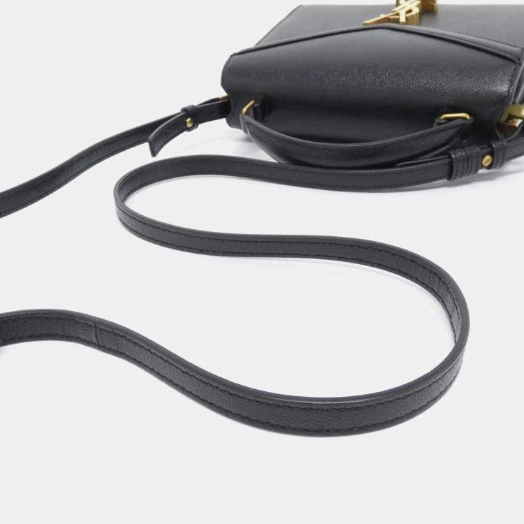 Pre Owned Saint Laurent Cassandra Black Leather Handbag