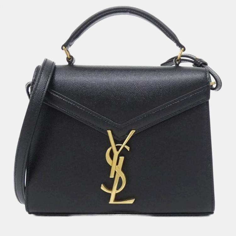 Pre Owned Saint Laurent Cassandra Black Leather Handbag