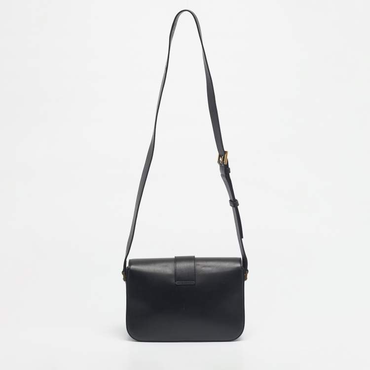 Pre Owned Saint Laurent Black Leather Ligne Y Shoulder Bag