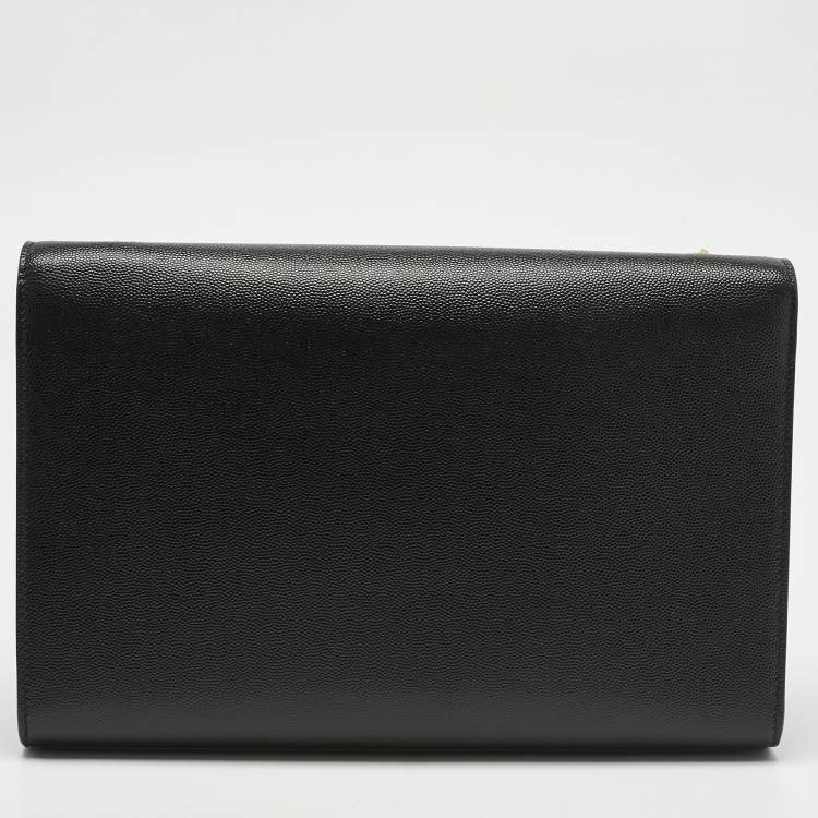 Pre Owned Saint Laurent Black Leather Large Kate Shoulder Bag