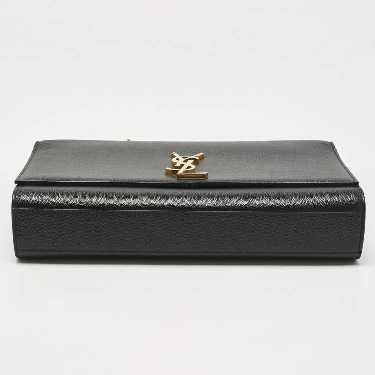 Pre Owned Saint Laurent Black Leather Large Kate Shoulder Bag
