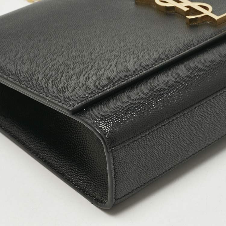 Pre Owned Saint Laurent Black Leather Large Kate Shoulder Bag