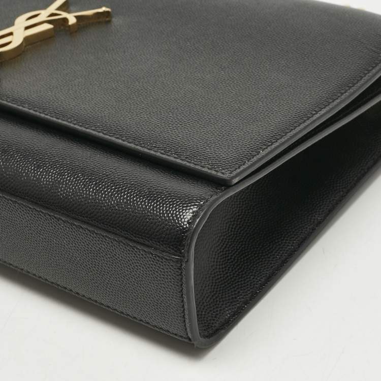 Pre Owned Saint Laurent Black Leather Large Kate Shoulder Bag