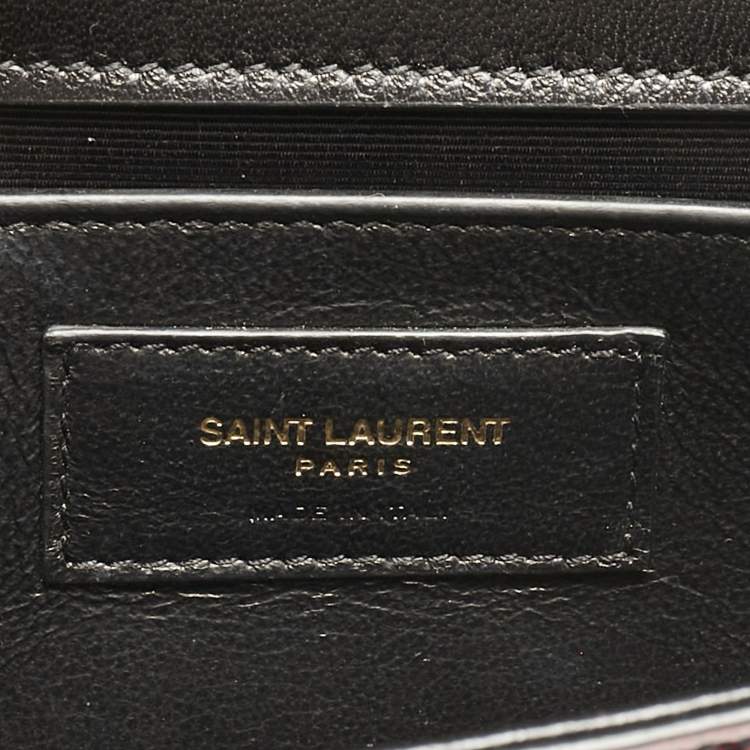 Pre Owned Saint Laurent Red Glitter Patent Leather New Small Kate Chain Shoulder Bag
