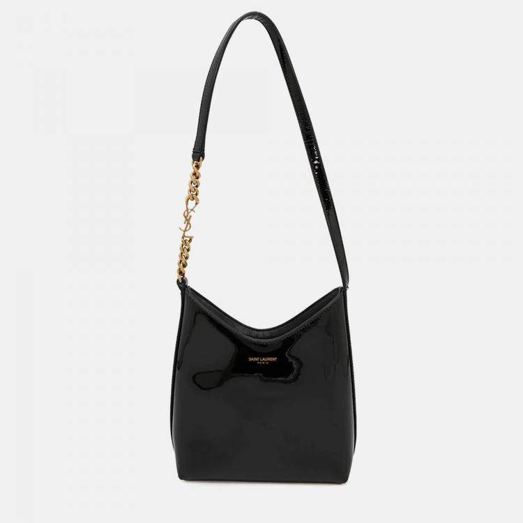 Pre Owned Saint Laurent Paris Black Patent Leather Shoulder Bag