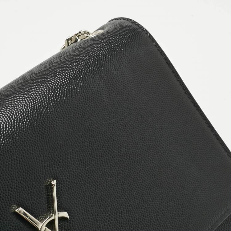 Pre Owned Saint Laurent Black Leather Medium Kate Shoulder Bag