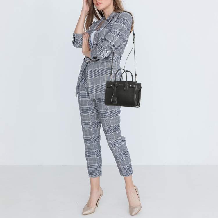 Pre Owned Saint Laurent Black Leather Nano Supple Classic Sac De Jour Tote